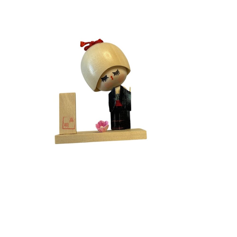 Japanese Mini Wooden Kokeshi Doll Hand Crafted